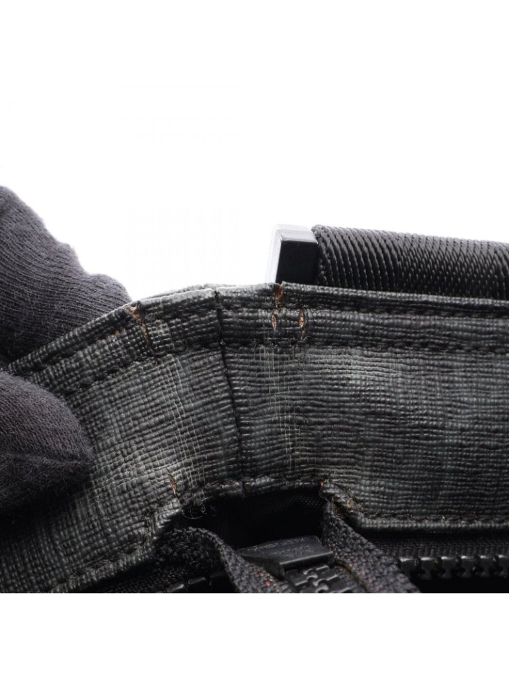 Gucci Shoulder Bag GG Supreme Black Canvas Leather - Picture 8 of 9